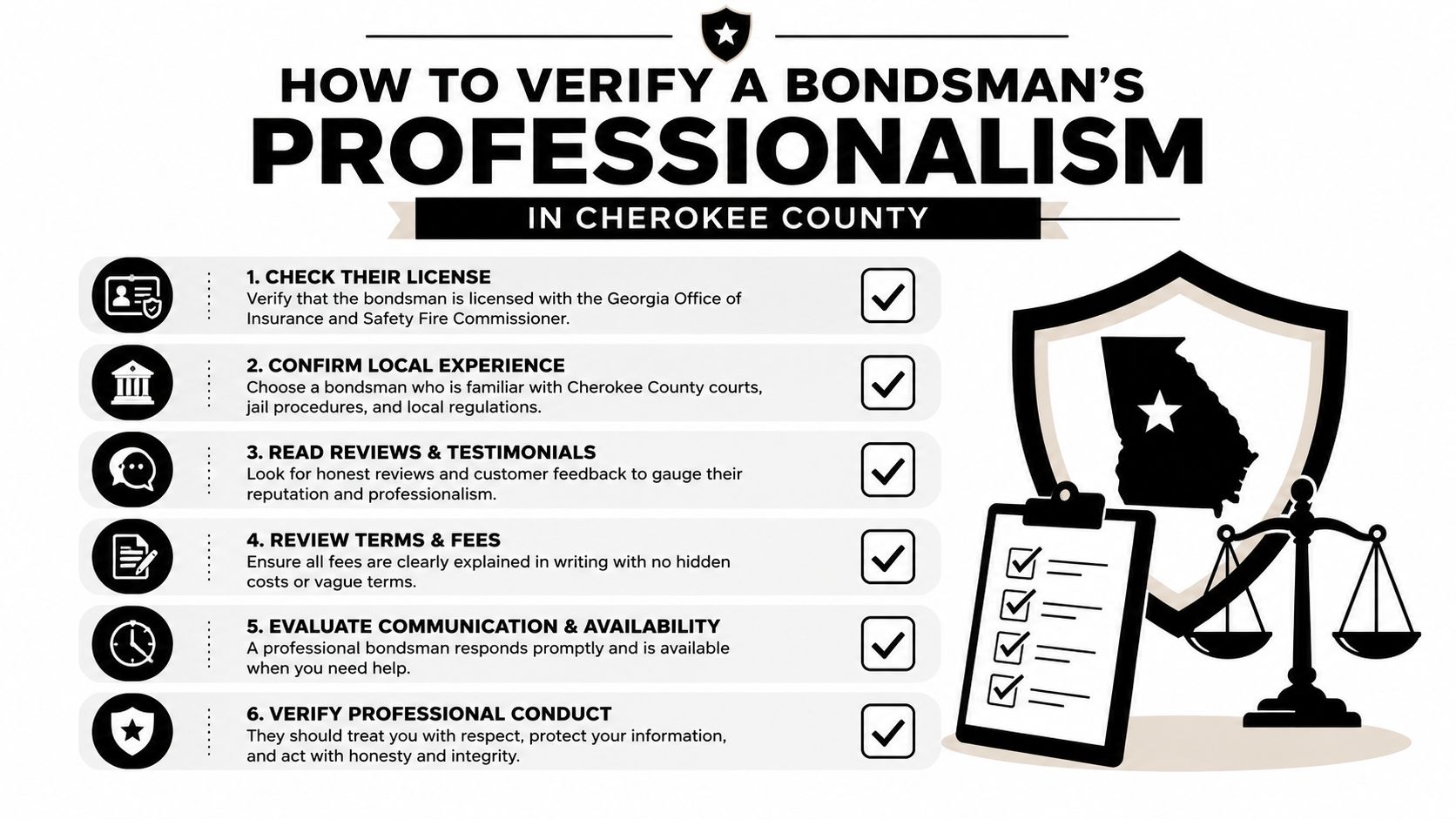 How to Verify a Bondsman's Professionalism in Cherokee County