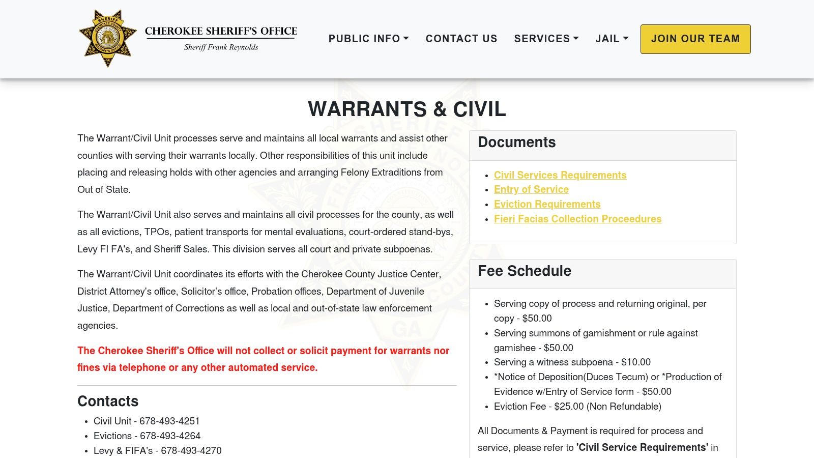 Screenshot from https://sheriff.cherokeecountyga.gov/jail/warrant.php