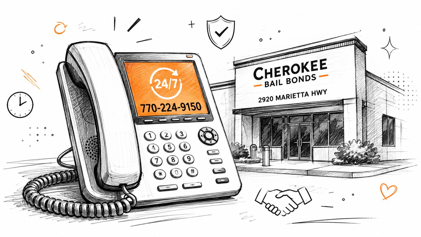 Screenshot from https://bailbondscherokee.com